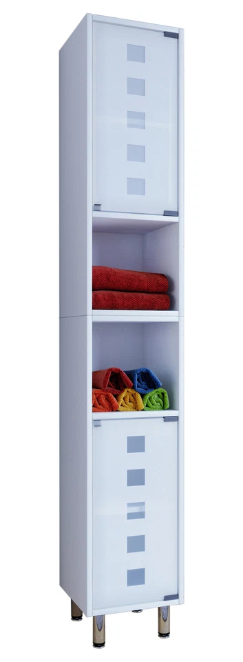 Holz Badmöbel Hochschrank Schrank Darola Glastür - Bild 1 von 1