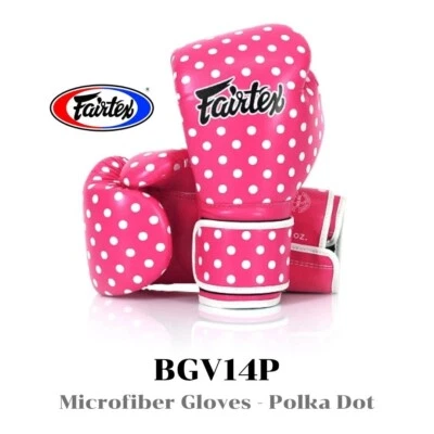 (Envío Gratis) Guantes de Boxeo Fairtex BGV14P Vintage Rosa Lunares Foto 1 de 4