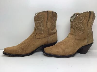 女士 DURANGO CRUSH 牛仔 SQ TOE 棕色麂皮绒靴子 8.5 M 码 — 第 1/4 张图片