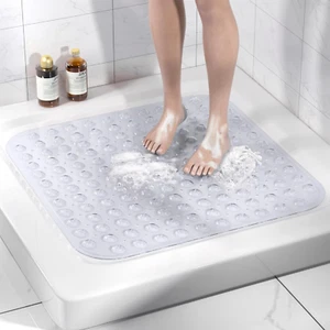 Shower Mat Non Slip Square, 21X21 Inch Bath Mat for Tub with Suction Cups - Picture 1 of 11