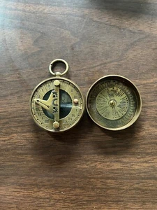 Dollond London Pocket Sundial Compass 1885 Antique Look Pure Brass Material - Picture 1 of 4
