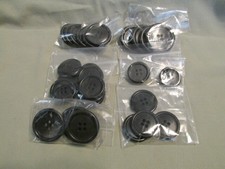 30 Vtg 4 Hole Black Rimmed Plastic Buttons Sets Some Textured Various Sizes T58