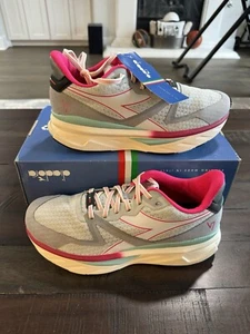 Diadora Atomo V7000 Silver Rubine Red 101.179073 D0498 Italy Running Men 10 $240 - Picture 1 of 15