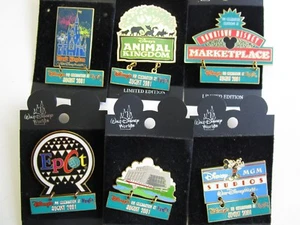 Juego de 6 pines colgantes de Disney Epcot para celebración cuenta regresiva 2001 DISNEY - Imagen 1 de 4