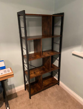 Vintage Industrial Bookcase Rustic Storage Cabinet Tall Shelf Metal Display Unit