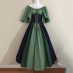 Vestido Corsé Renacimiento Disfraz Hada Elfo Disfraz Halloween Vestido - Imagen 1 de 13
