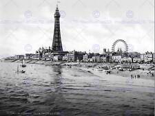 BLACKPOOL FROM CENTRAL PIER ENGLAND OLD BW PHOTO PRINT POSTER 181BWB