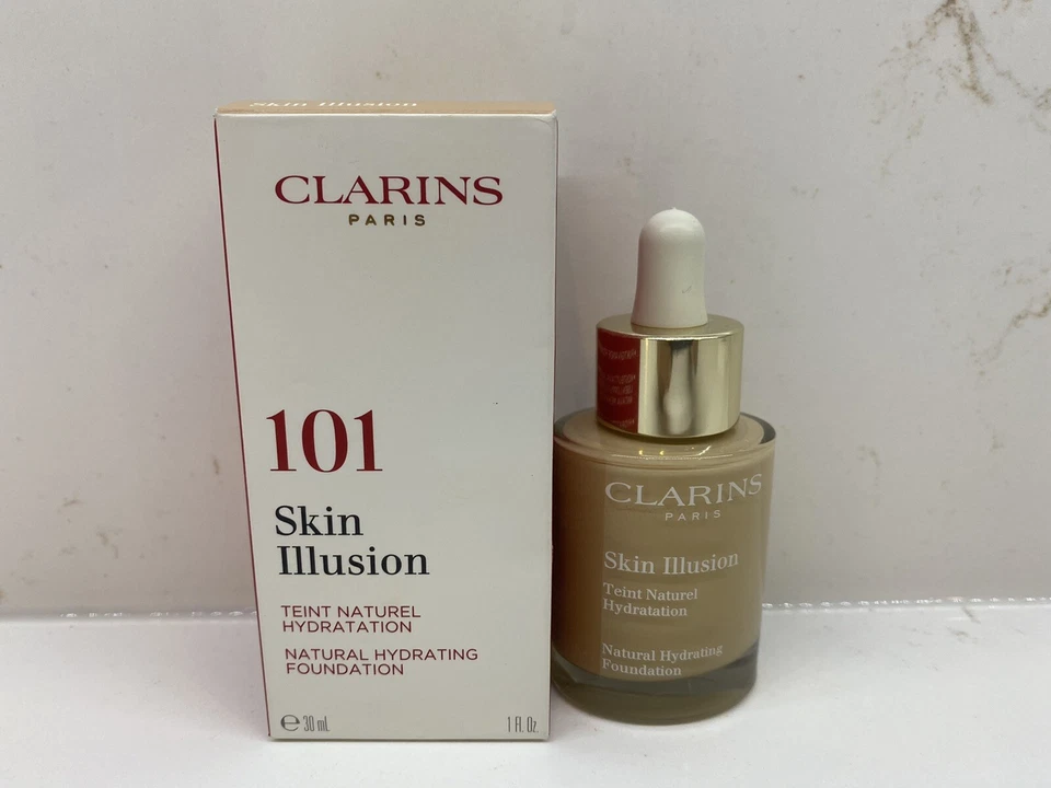 Clarins Skin Illusion Natural Hydrating Foundation #101 Linen NIB 1 oz - Image 1 of 1