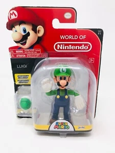 New World of Nintendo Super Mario LUIGI 4.5”Figure With Green Shell - Picture 1 of 5