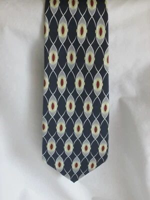 Nuevo con etiquetas Corbata Para Hombre Estándar Marco Polo Italiano 100% Seda Azul Marino Rojo Blanco Geo  Foto 1 de 4