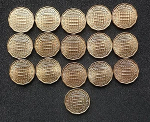 Elizabeth Brass Threepence - 1953 to 1970  A/UNC - BU - Proof - choose your date - Bild 1 von 35