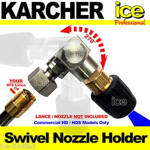 KARCHER HD HDS LANCIA GRONDAIA SOTTOSCOCCA ANGOLO REGOLABILE SUPPORTO UGELLO GIREVOLE - Foto 1 di 2