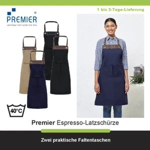 Schürze Barista, Cafe - Espresso Latzschürze Lang - Premier - Digitaldruck - Bild 1 von 10