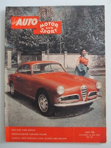 Das Auto Motor und Sport Heft Nr. 10 Mai 1954 Test Fiat 1400 Diesel - Picture 1 of 6
