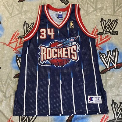 Hakeem Olajuwon #34 Houston Rockets Champion Jersey (Size 48) Sewn - Image 1 of 4
