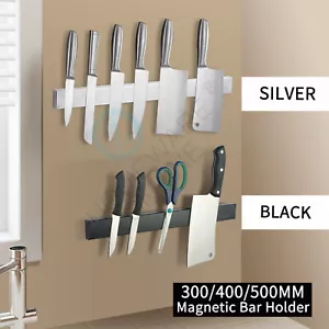 Black Silver Kitchen Tool Magnetic Knife Holder Wall Bar Strip Rack 30 40 50cm - Picture 1 of 26