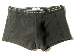 BANANA REPUBLIC Mens Black Cotton Sport Boxer Trunk Brief Underwear sz M - Picture 1 of 10