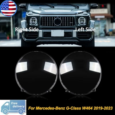 Left+Right Front Headlight Lens Covers For Mercedes-Benz G-Class W464 2019-2023 - Imagem 1 de 4