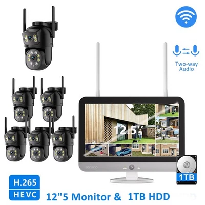 8MP CCTV Home Outdoor Security AUDIO Camera System 12"Monitor 16CH NVR With 1TB  - Image 1 of 4