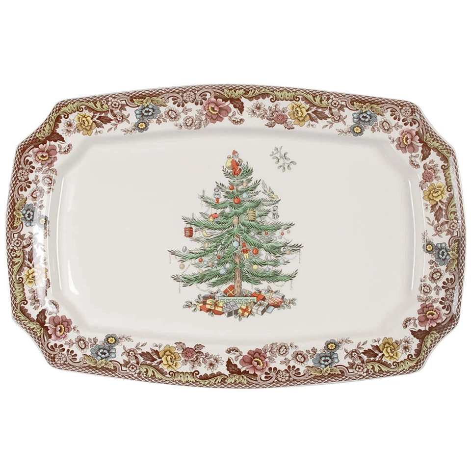Plato rectangular para servir Spode Christmas Tree Grove 17" 8949179 Foto 1 de 1