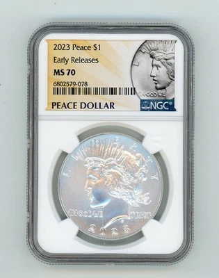 2023 PEACE DOLLAR $1  EARLY RELEASE MS-70 NGC - Image 1 of 4