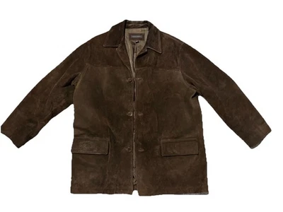 Chaqueta de cuero de gamuza gruesa Banana Republic marrón talla grande Foto 1 de 4