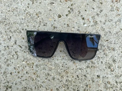 Quay Australia Sunglasses Nightfall Polarized Oversized Black/Smoke Fade Shield - Image 1 of 4