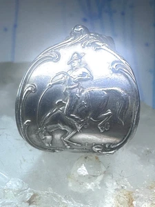 Löffelring Cowboy Pferd Bocken Bronco Silber Minen Sterlingsilber Gr. 11 Adj - Bild 1 von 11