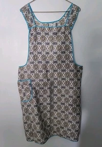 Vintage Vollschürze Mehrfarbig Blautöne, Grün, Gelb, Einzeltasche - Bild 1 von 4