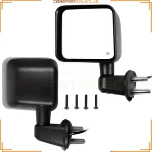 2 pcs Manual Fold Black Power Heated Side Mirrors For Jeep Wrangler 2007-2017 - Picture 1 of 10