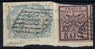 ANTICHI STATO PONTIFICIO 1852 50 BAJOCCHI N.10 US. 2 CERT. MARGINI ECCEZIONALI