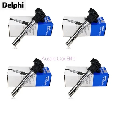 06F905115 4x OEM Delphi Ignition Coils for 2004-2013 VW Passat Golf Touran 2.0 - Image 1 of 4