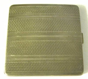 ART DECO VINTAGE SOLID SILVER SQUARE COMPACT - Foto 1 di 5