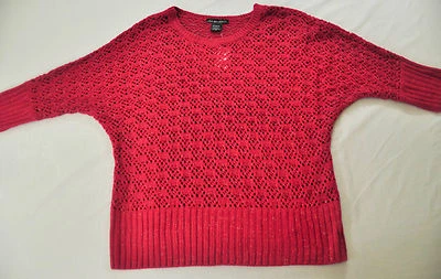  women's United States magenta gold metalic sweter size 2X 3/4 sleeve poly mix - Image 1 of 4