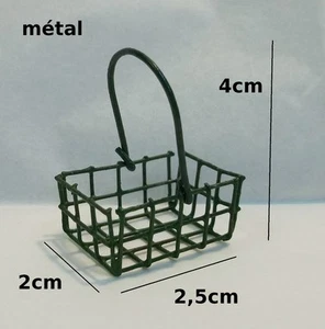 panier en métal miniature,maison de poupée, vitrine,commerce,courses **CL1** - Photo 1/1