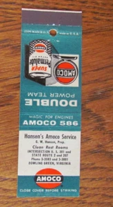 HANSEN'S AMOCO TANKSTELLE MATCHBOOK COVER: BOWLING GREEN, VA MATCHCOVER -B1 - Bild 1 von 2