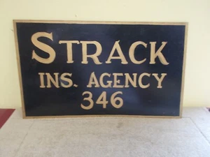 VINTAGE HANDBEMALTES KUNSTSTOFF-VERSICHERUNGSSCHILD STRECK INS 346. AGENTUR WERBUNG - Bild 1 von 19