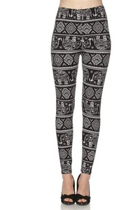 Leggings TC/12 burroso morbido sempre spazzolato stampa elefante TAGLIA UNICA - Foto 1 di 3