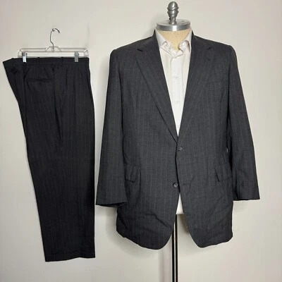 Traje de dos piezas Southwick 48R gris lana 40W pantalones rayas para hombre Foto 1 de 4