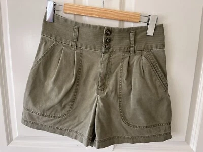 Marc by Marc Jacobs 4 Pantalones Cortos Moore Verde Cintura Alta 3 Botones Pliegues Ropa de Trabajo Foto 1 de 4