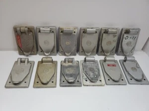 (12) Assorted Hubbell Cast Metal Plates with Lift Cover - Picture 1 of 1
