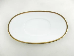 Noritake Ireland 2864 CARRIE Gravy Boat PLATE ONLY Gold Rim 9" T66 - Picture 1 of 6