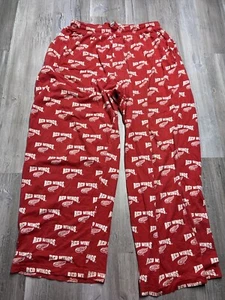 Vintage Detroit Red Wings Pajama Pants AOP Faded Sideline Mens Size L Loungewear - Picture 1 of 12