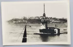 CARTOLINA D'EPOCA-ISTANBUL TURCHIA-KIZ KULLISI, TIMBRATA 1947 IN CECA. - Foto 1 di 2