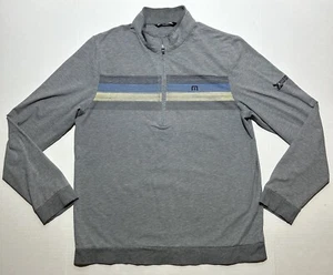 Travis Mathew Sweater Mens Size Medium Grey 1/4 Zip Pullover Golf Long Sleeve - Picture 1 of 8