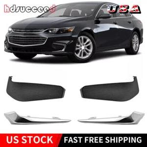 Fit 2016-2018 Chevrolet Malibu 4PCS Bumper Grille Fog Light Lamps Cover Trim Set - Picture 1 of 14