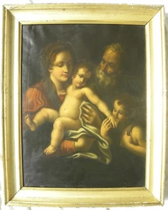 Madonna con Bambino e San Giovannino SACRA FAMIGLIA cm 65x50 SETTECENTO '700 - Picture 1 of 23