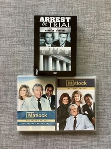 3 LOT DVD SET Classic Law Series: Matlock Second & Third Season, Arrest & Trial - Picture 1 of 13