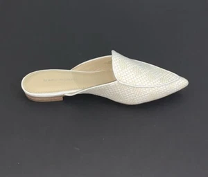 Marc Fisher Women's 6M Mules Ambush2 White Beige Basket Weave Slides - Picture 1 of 8