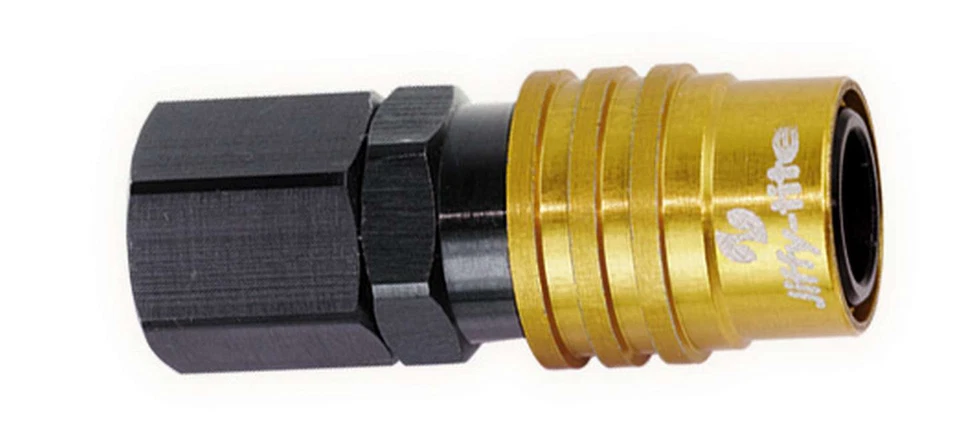 Q/R 1/8npt Female Str Socket Valved Gold/Black JIFFY-TITE 21702 - Image 1 of 1